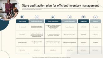 Store Audit Action Plan For Efficient Inventory Management