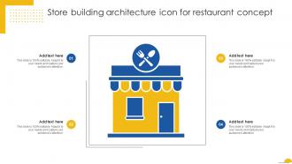 Store Building Architecture Icon For Restaurant Concept