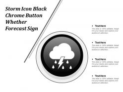 Storm icon black chrome button whether forecast sign