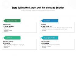 Story telling worksheet with problem and solution