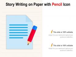 Story writing on paper with pencil icon