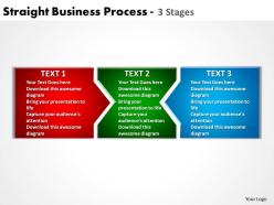 Straight business process 3 stages powerpoint templates graphics slides 0712
