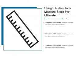 Straight rulers tape measure scale inch millimeter
