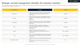Strategic Account Management Checklist For Customer Retention
