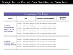 Strategic account plan with date client rep and sales team