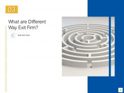 Strategic acquisition by third party as exit option powerpoint presentation slides