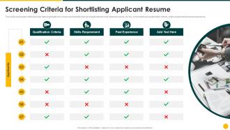 Strategic Action Plan Screening Criteria For Shortlisting Applicant Resume
