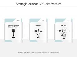 Strategic alliance vs joint venture ppt powerpoint presentation model example cpb