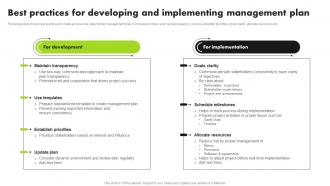 Strategic Approach For Developing Stakeholder Best Practices For Developing And Implementing