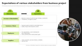Strategic Approach For Developing Stakeholder Expectations Of Various Stakeholders From Business Project