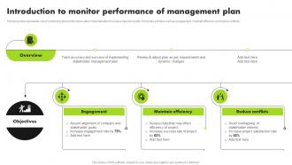 Strategic Approach For Developing Stakeholder Introduction To Monitor Performance Of Management