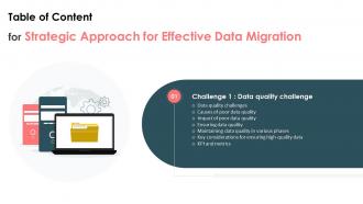 Strategic Approach For Effective Data Migration For Table Of Content Ppt Icon Portrait