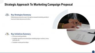 Strategic approach to marketing campaign proposal ppt slides show