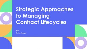 Strategic Approaches To Managing Contract Lifecycles PPT Demonstration AT