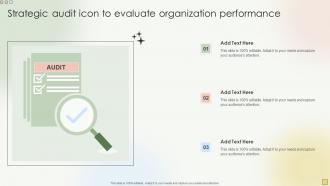 Strategic Audit Icon To Evaluate Organization Performance