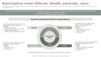 Strategic Brand Management Process Brand Essence Wheel Attributes Benefits Personality Values