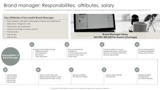 Strategic Brand Management Process Brand Manager Responsibilities Attributes Salary