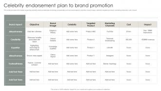 Strategic Brand Management Process Celebrity Endorsement Plan To Brand Promotion