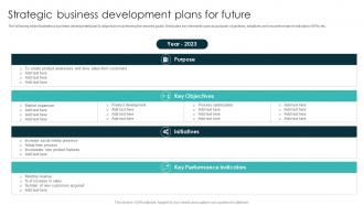 Strategic Business Development Plans For Future