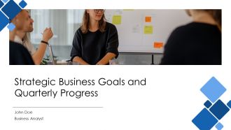 Strategic Business Goals And Quarterly Progress PPT Structure AT