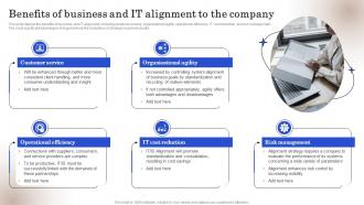 Strategic Business IT Alignment Benefits Of Business And IT Alignment To The Company