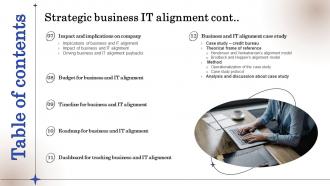 Strategic Business IT Alignment Table Of Contents Ppt Gallery Clipart Slides Analytical
