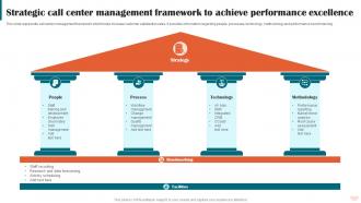 Strategic Call Center Management Framework To Achieve Performance Excellence
