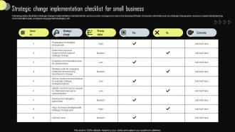 Strategic Change Implementation Checklist For Small Business