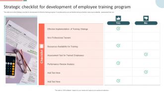 Strategic Checklist For Development Of Employee Training Program