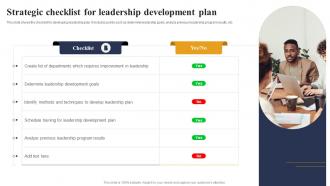 Strategic Checklist For Leadership Development Plan