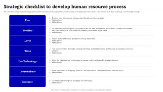 Strategic Checklist To Develop Human Resource Process