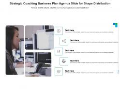 Strategic coaching business plan agenda slide for shape distribution infographic template
