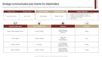 Strategic Communication Plan Charter For Stakeholders