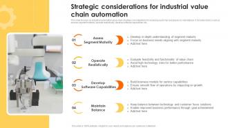 Strategic Considerations For Industrial Value Chain Automation