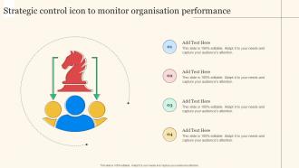 Strategic Control Icon To Monitor Organisation Performance