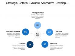 Strategic Criteria Evaluate Alternative Develop Communication Plan Marketing Activity