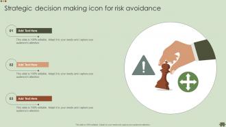 Strategic Decision Making Icon For Risk Avoidance