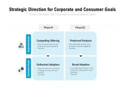 Strategic direction for corporate and consumer goals