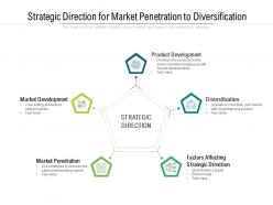 Strategic Direction For Market Penetration To Diversification
