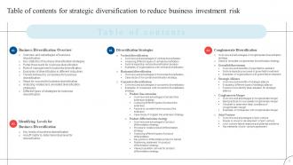 Strategic Diversification To Reduce Business Investment Risk Strategy CD V Professional Aesthatic
