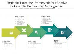 Strategic execution framework for effective stakeholder relationship management