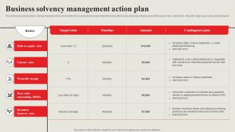 Strategic Financial Management Business Solvency Management Action Plan Strategy SS V