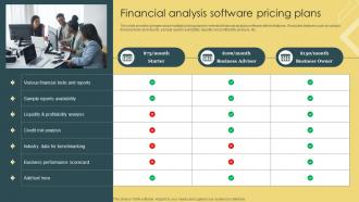 Strategic Financial Management Financial Analysis Software Pricing Plans Ppt Formats