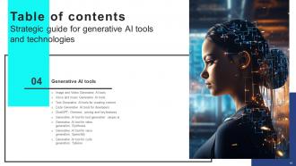 Strategic Guide For Generative AI Tools And Technologies Powerpoint Presentation Slides AI CD V Editable Compatible