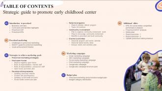 Strategic Guide To Promote Early Childhood Center Powerpoint Presentation Slides Strategy CD V Compatible Content Ready