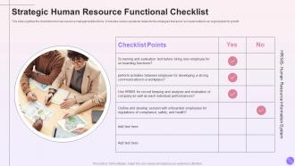 Strategic Human Resource Functional Checklist
