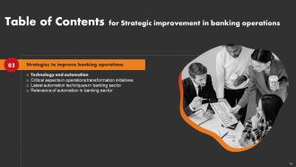 Strategic Improvement In Banking Operations Powerpoint Presentation Slides Content Ready Interactive