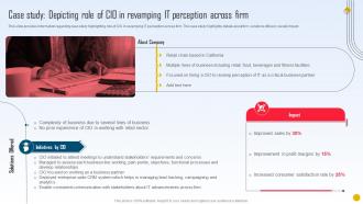 Strategic Initiatives Playbook Case Study Depicting Role Of CIO In Revamping IT Perception Across