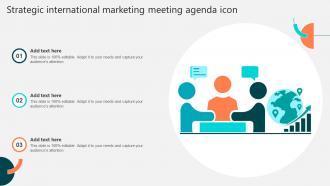 Strategic International Marketing Meeting Agenda Icon