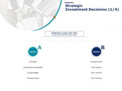 Strategic investment decisions option planning ppt powerpoint presentation summary show